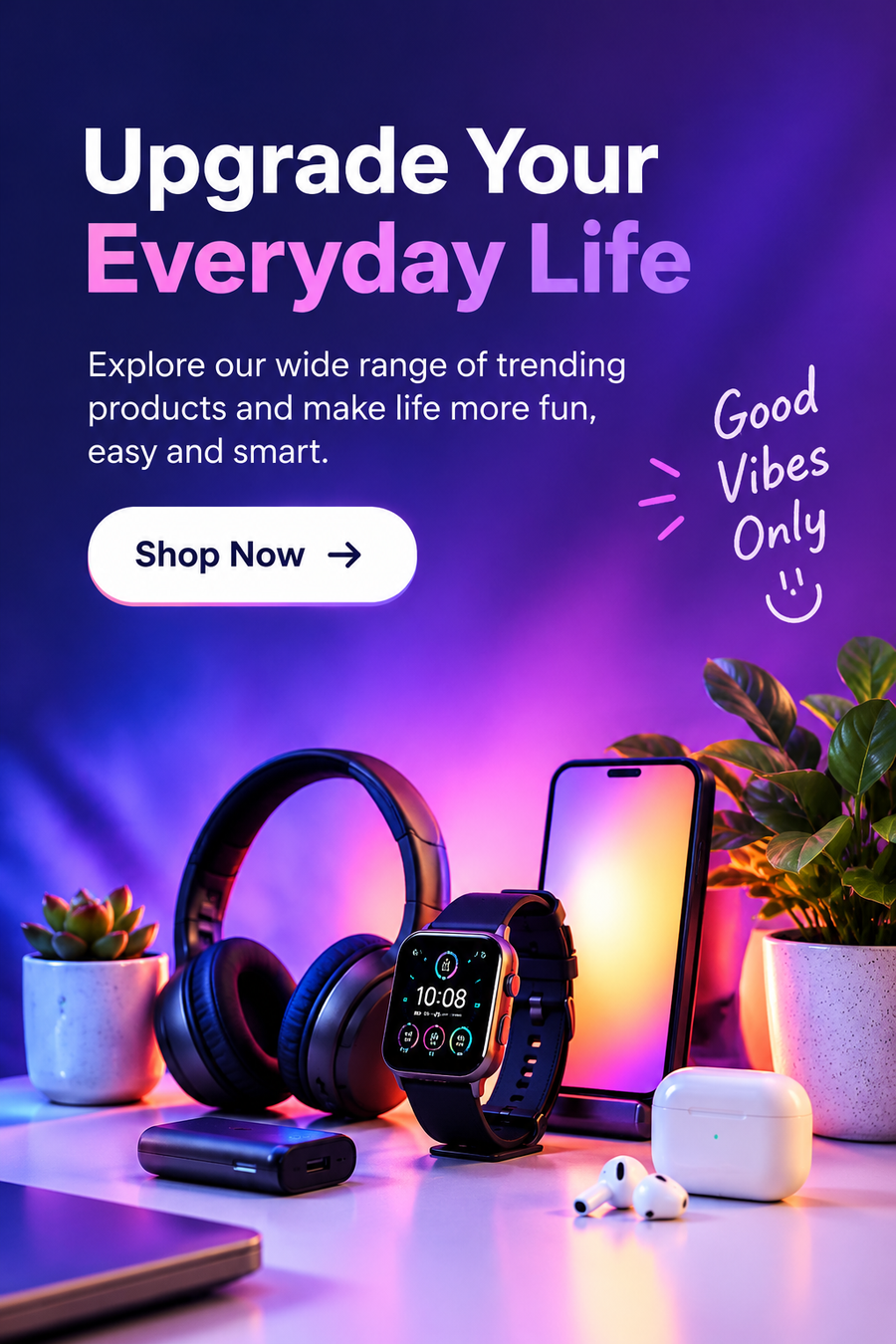 A selection of modern everyday gadgets